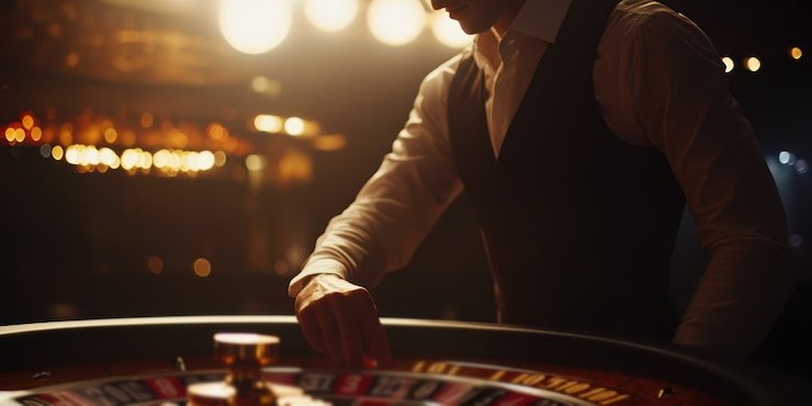 Gambar permainan live casino dengan dealer profesional dan antarmuka interaktif